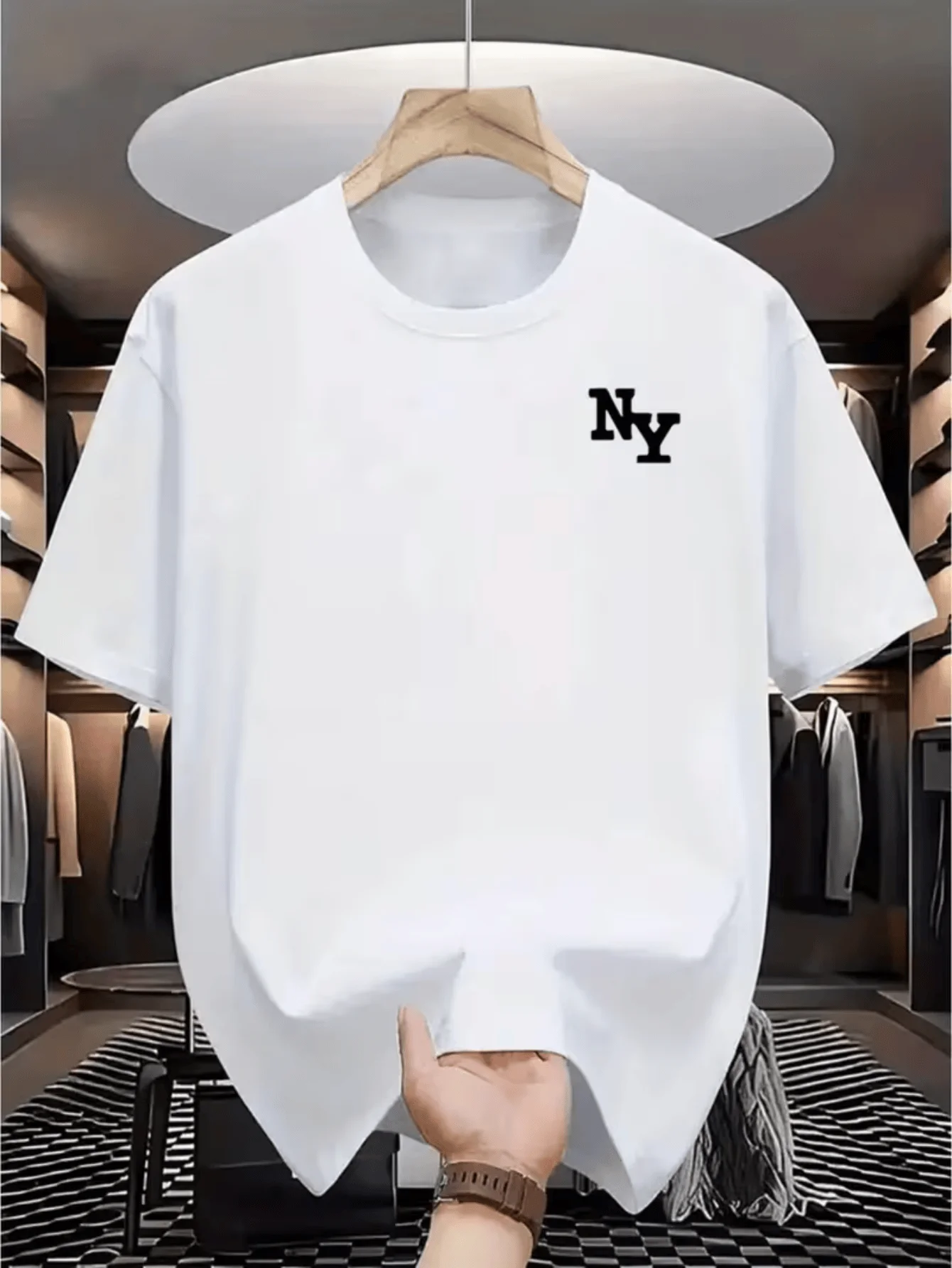 Herren T-Shirt - Minimalistischer Urbaner Stil Weich und Atmungsaktiv Klassischer Rundhals Kurzarm Sommer-Shirt Lässiges Street-T-Shirt