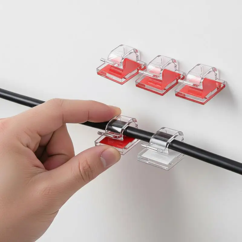 20PCS Cable Organizer Clips Holder Protector USB Cable Management Adhesive Hooks Desk Clamp For Home Office