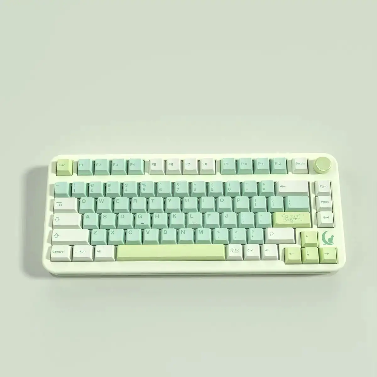 Ginkgo theme five-sided sublimation full set of PBT/original blackout keycaps customized keyboard