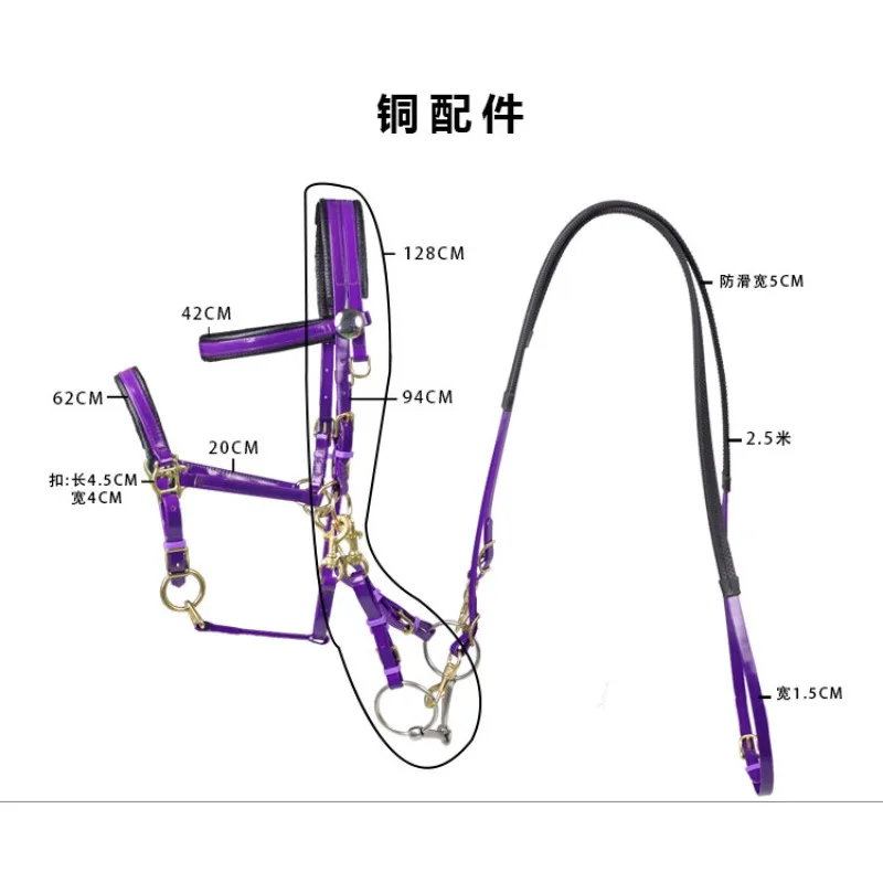 Complete Horse Bridle Kit Equipped With Bit Reins Lightweight Wear-resistant Equestrian Horse Riding Replacement Tack