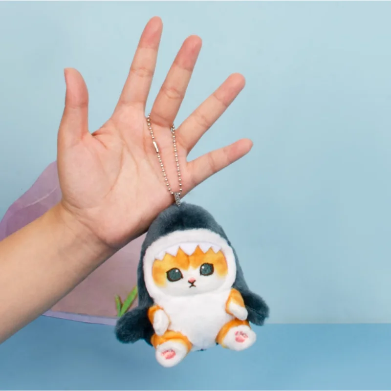 Simpatico squalo gatto peluche autentico Mofusand bambola ciondolo giocattoli di peluche appendere la chiave zaino appeso regalo per bambini