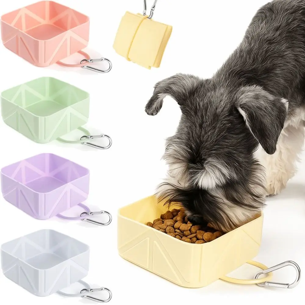 

Portable Foldable Pet Bowl Silicone Collapsible Dog Cat Water Food Feeding Bowl Outdoor Travel Camping Walking Lightweight Leakp