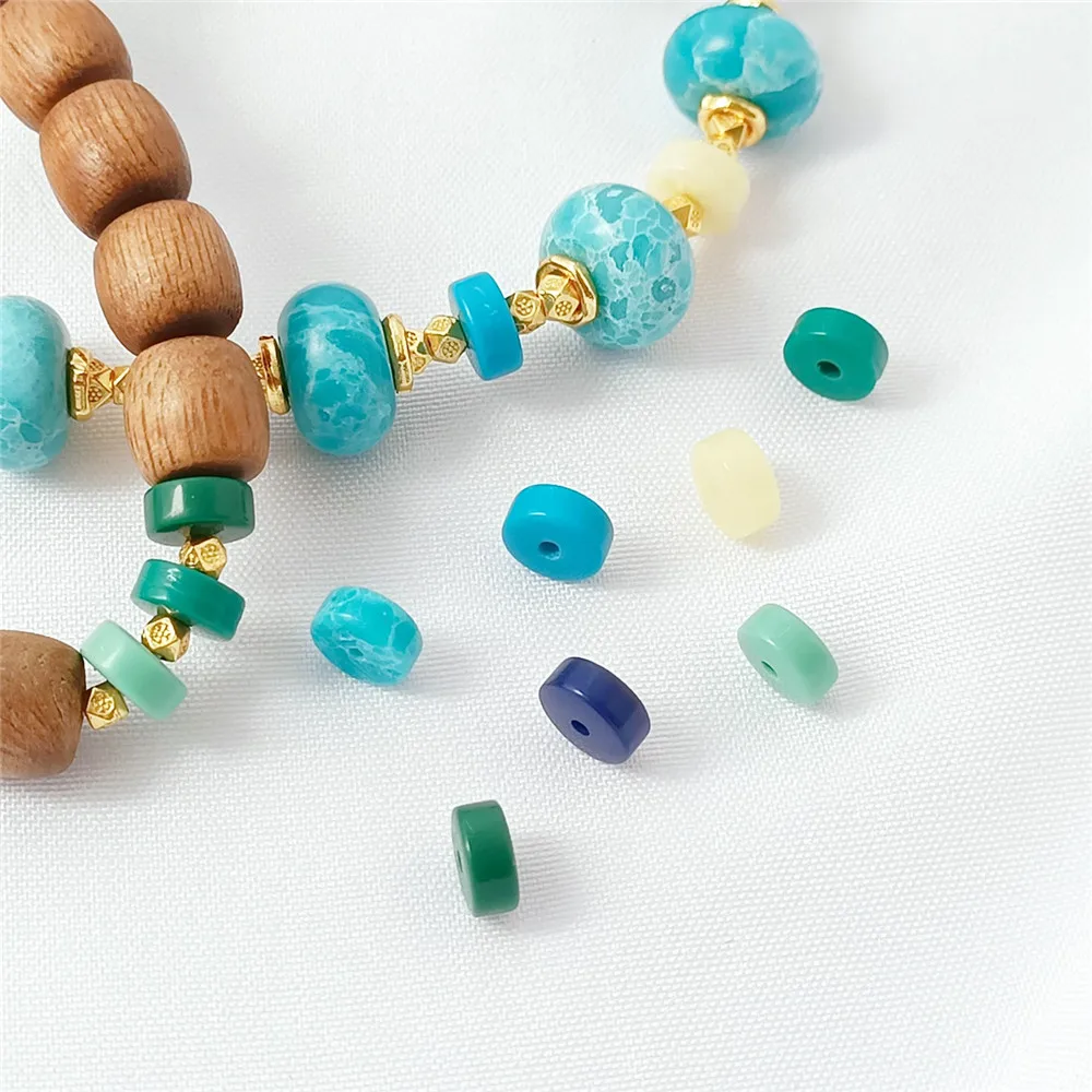 Magnesite, Sea-patterned Stone, Colored Spacer and Spacer Beads, Diy Handmade Bracelet Necklace, Accessory Material, Loose Beads