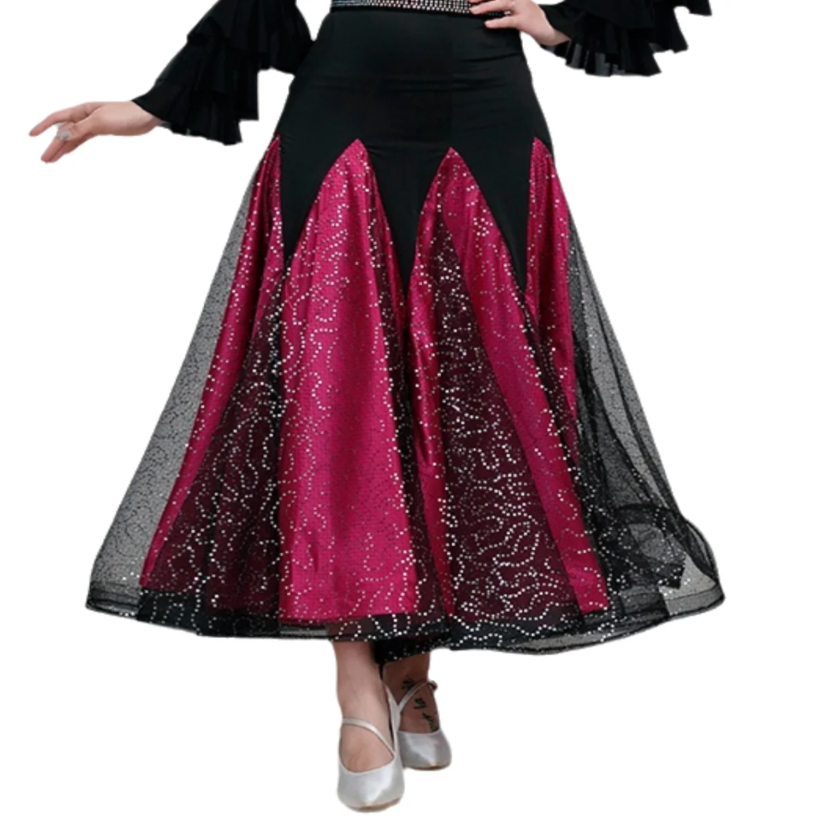 Jupes de salle de Rhfluides pour femmes, jupe de danse espagnole, robe de valse, vêtements de danse, jupe de flamenco, jupe de fête