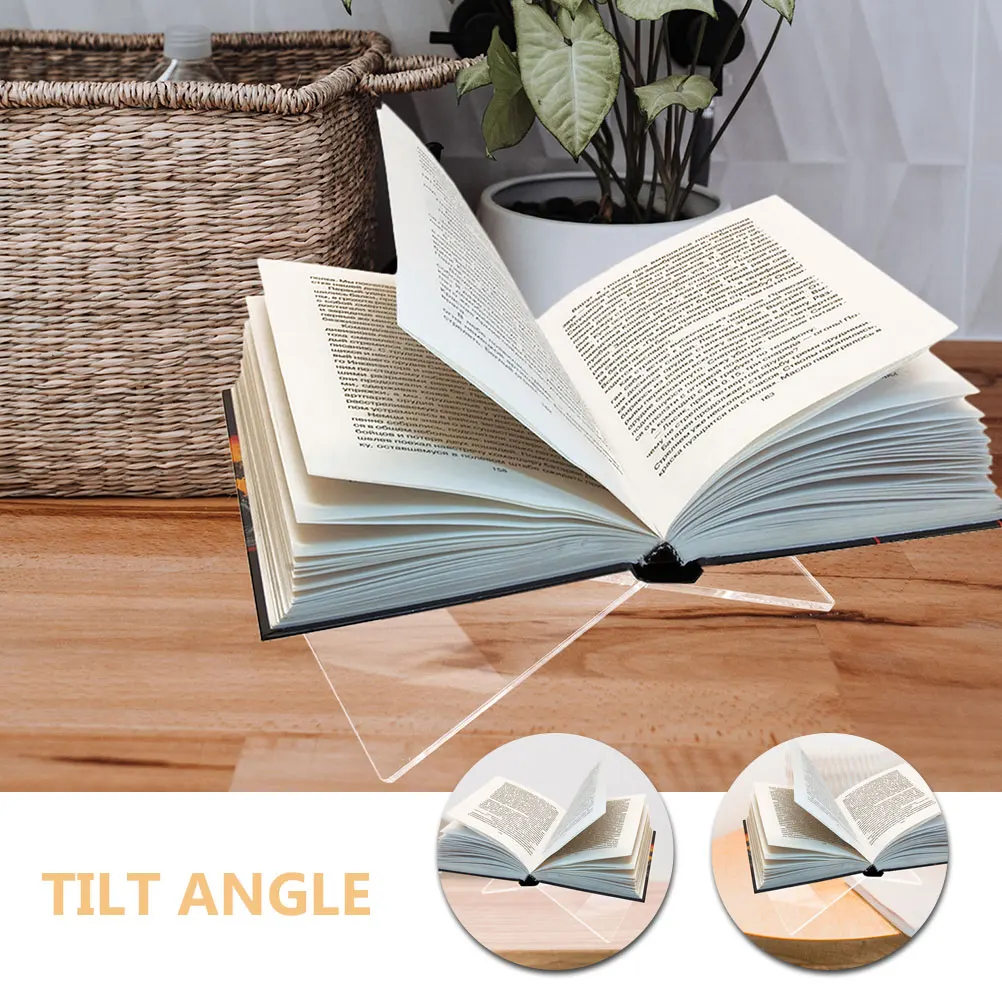 

2 Pcs Acrylic Bookshelf Stand Tabletop Display Clear Holder for Desk Desktop Arcylic Reading