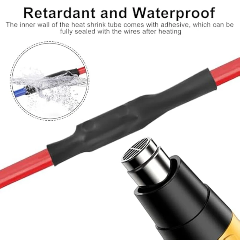 Kit de porca de conector de fio 20 peças 20amp, conector de encaixe de calibre 10awg, terminal de fiação rápida de emenda, com tubo termo retrátil