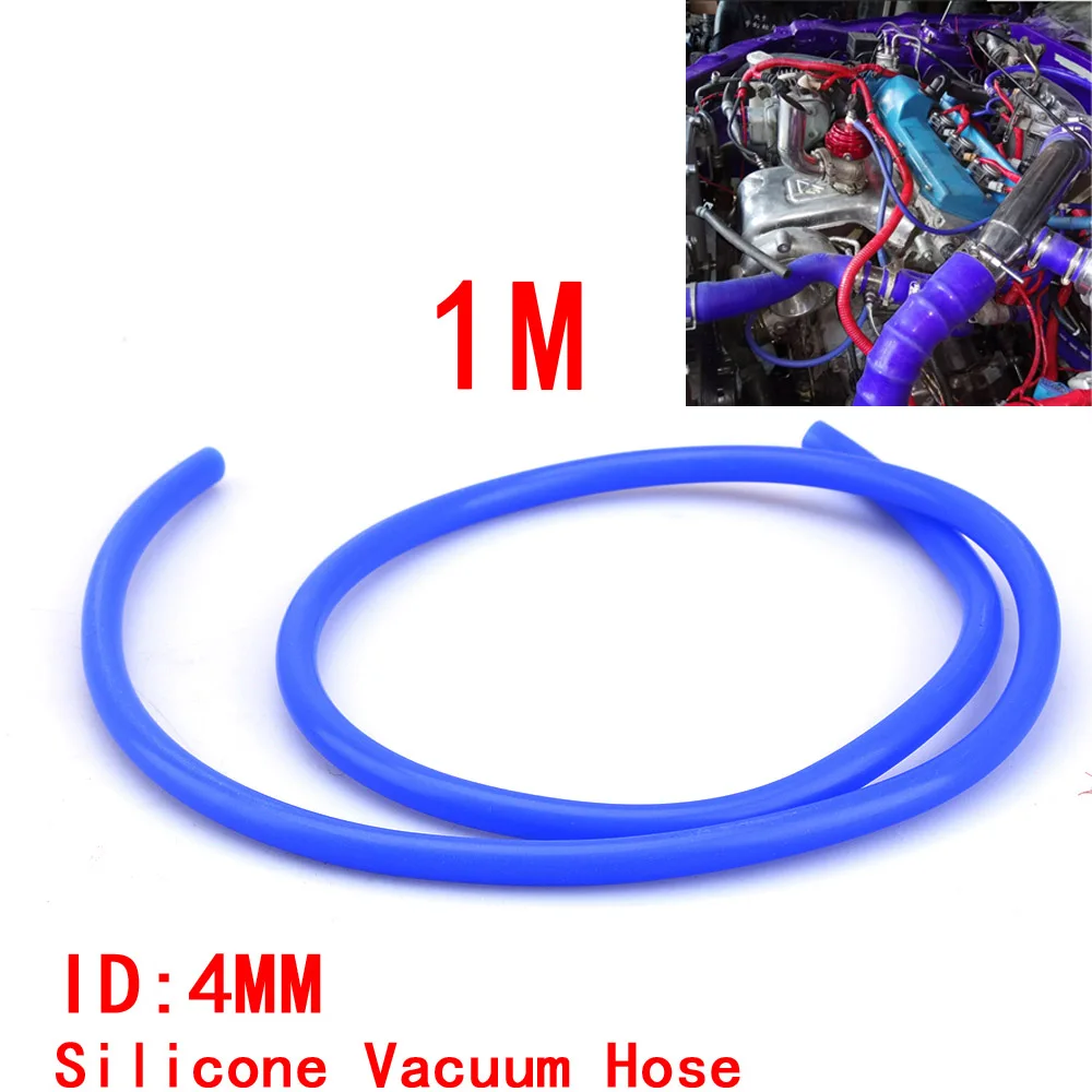 Universal 1m Silicone Vacuum Tube Coolant Hose Silicone Tubing Intercooler Pipe ID 3MM 4mm