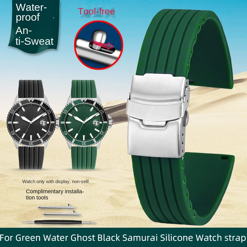 

Universal Diving 22mm For Armani Blue Green Water Ghost AR60053 AR11338 Black Warrior AR11242 Silicone Watch with Bracelet bands