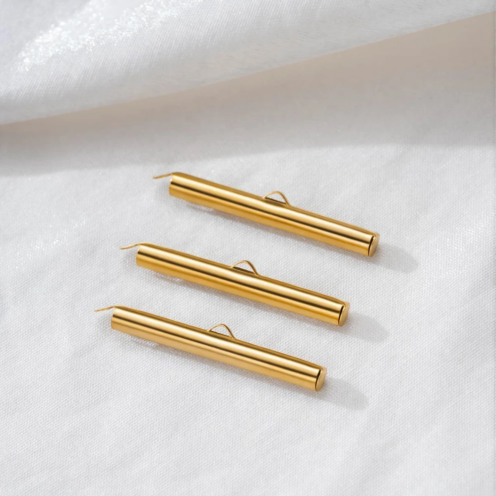 10pcs Stainless Stee Crimp End Caps Slider Clasps Buckles Tubes Connector For Beading Ball Chains DIY Jewelry Making Findings