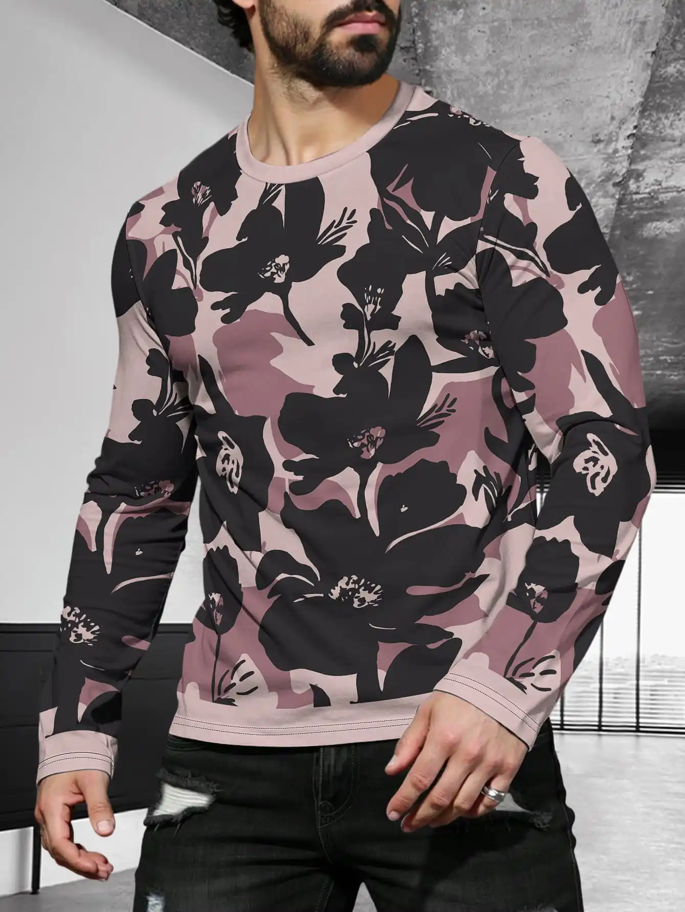

3D Print Camouflage T Shirts For Men Fashion Handsome Casual Long Sleeve T Shirt Spring And Summer Streetwear Trendy Loose Fit