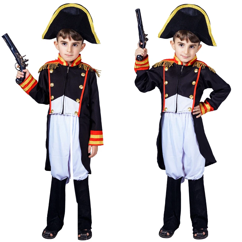 Costume général de Napoléon pour enfants, vêtements de prince pour garçons, cosplay d'Halloween, cadeau de fête pour enfants, tenues Kiev illage