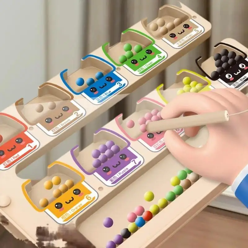 子供向け木製モンテッソーリ2-in-1磁気色分けスキル向上ゲーム
