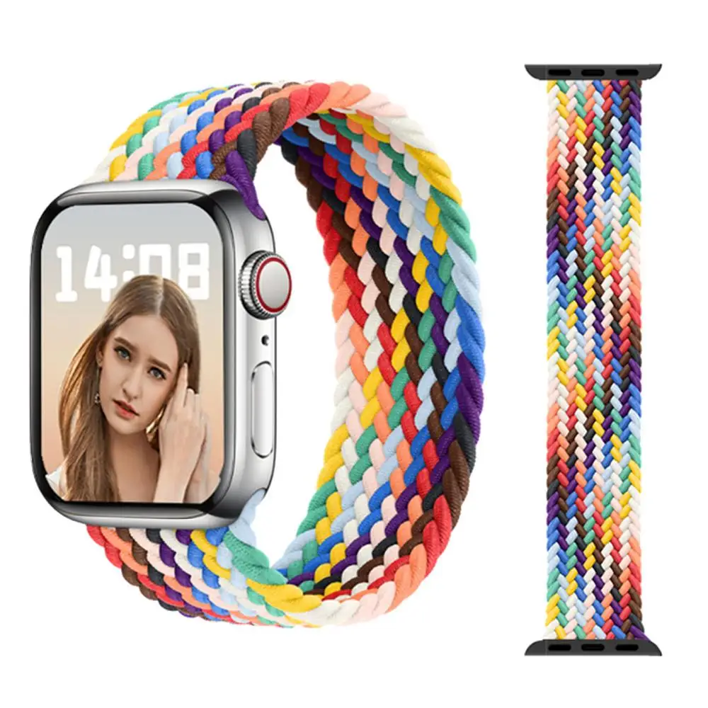 Gevlochten Solo Lus Voor Apple Horlogeband 44Mm 45Mm 42Mm 40Mm 38Mm 41Mm Ultra 49Mm Armband Correa Iwatch Serie 7 8 3 5 Se 6 Band