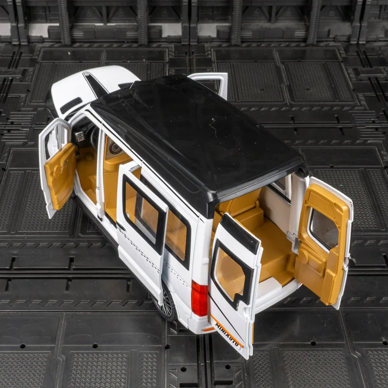 1:24 Mercedes-Benz Sprinter MPV Simulation Diecast Metal Alloy Model car Sound Light Pull Back Collection Kids Toy Gifts A466