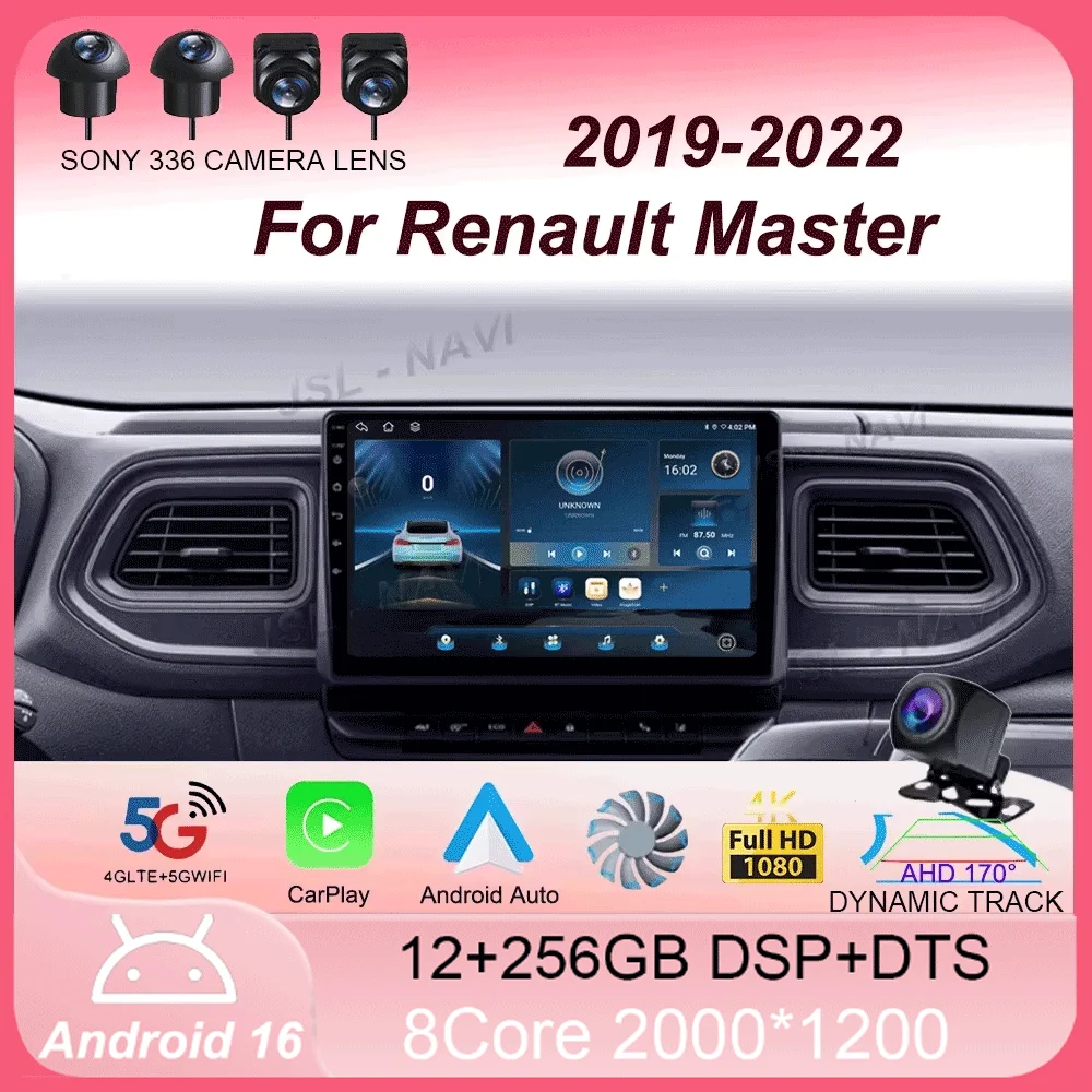 

Android 16 For Renault Master 2019 - 2022 Car Radio Multimedia Video Player Navigation stereo GPS