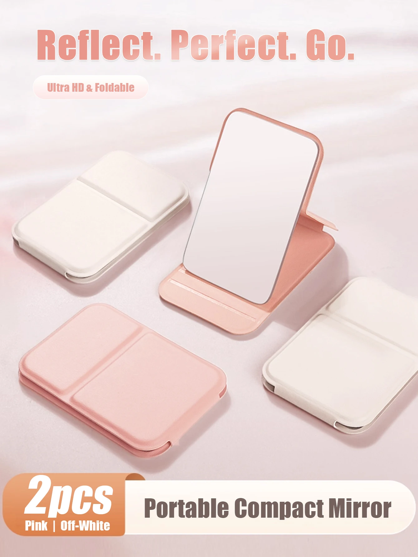 Mini Przenośne Składane Lustro do Makijażu Ręczne Kompaktowe Lustro Kieszonkowe dla Kobiet Dziewcząt Podróżne Kosmetyczne Lustro do Makijażu do Torebki Akademika