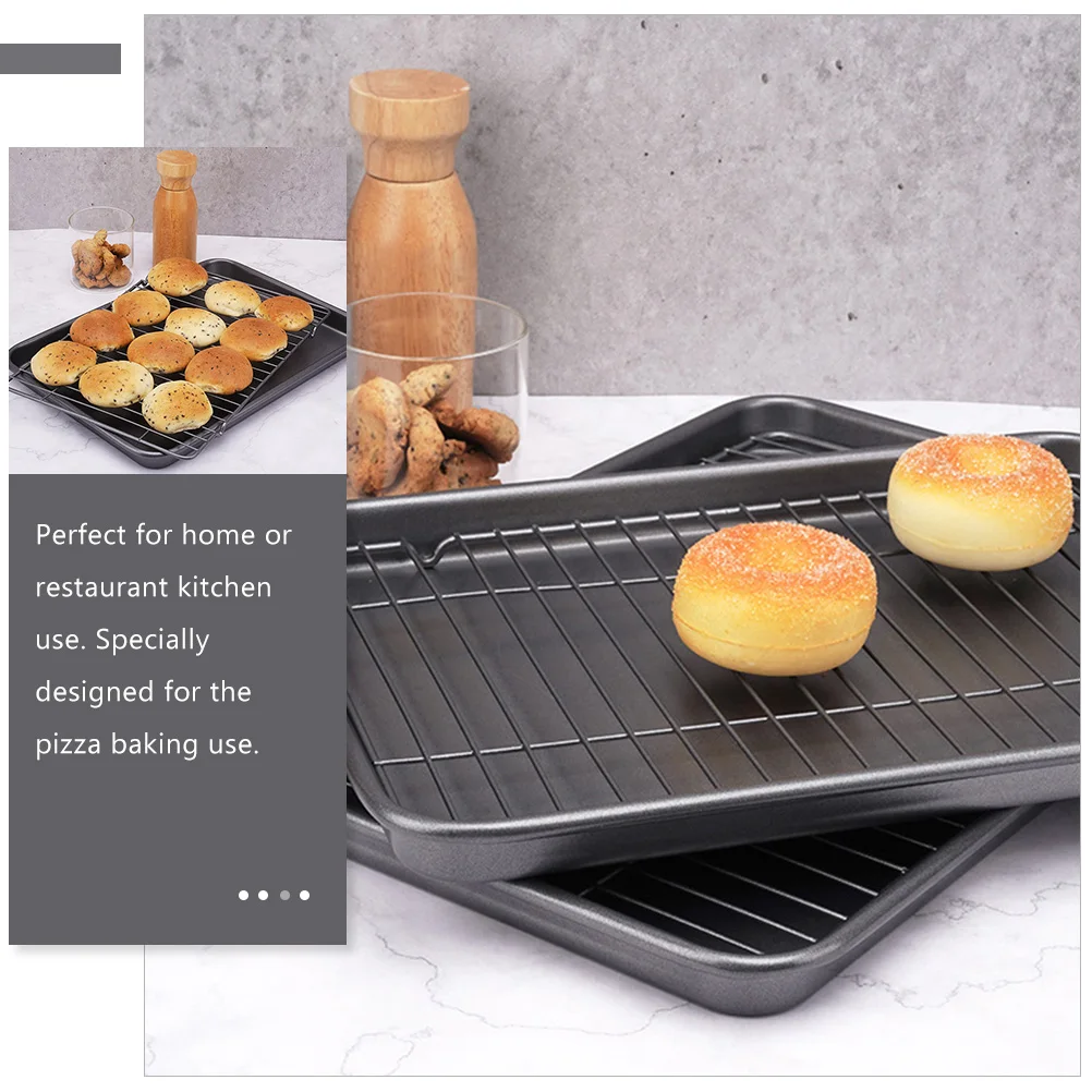 

1Set Carbon Steel Baking Pan Non-Stick Rectangular Pizza Bread Cake Tray Household Kitchen Roasting Pan Tray Accessory