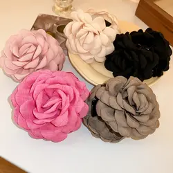 Cloth Flower Hair Claw Temperament Headdress Hair Ornament Flower Hair Crab Clip Hair Accessories Large Hair Claw Beach