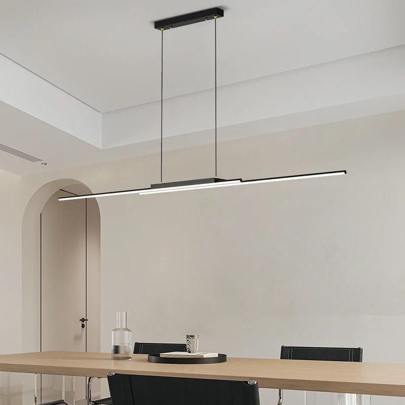 

Minimalism Modern led Chandelier For Dining Room Living Room Kitchen Matte Black Color Hanging Chandelier lampara colgante techo