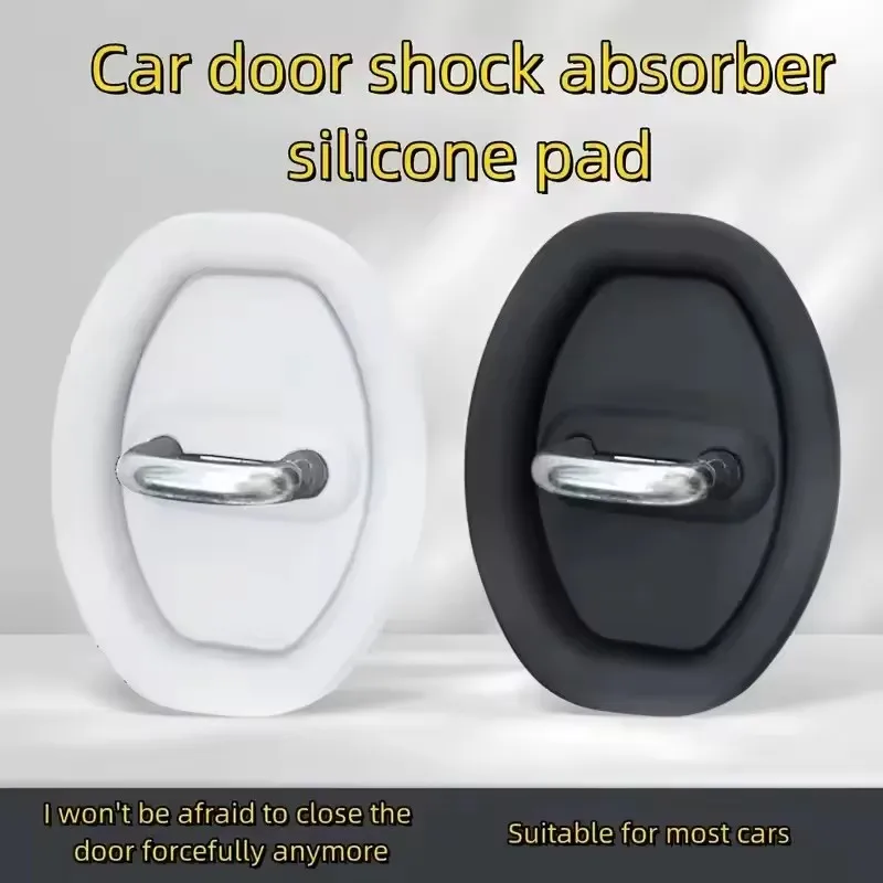 

4pcs Silicone Car Door Lock Buckle Protection Cover Elastic Anti-Collision Shock Absorbing Pad Mute Buffering Cushion