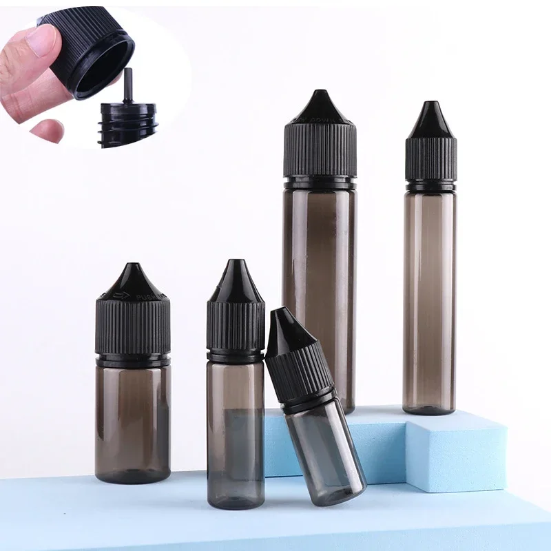 100pcs 30ml-120ml Portable Empty PET Plastic Squeeze Dropper Bottles W/ Tamper Proof Cap Travel Sample  E-Liquid Ink Container