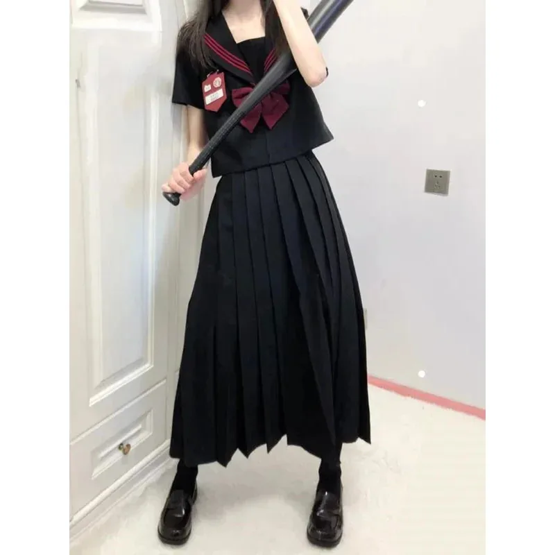 2025 11 Nicemix الأصلي الأساسية JK موحدة تنورة 2 قطعة مجموعة الأرثوذكسية أسود أحمر بحار دعوى اليابان طويلة/قصيرة الأكمام قميص قبل #3