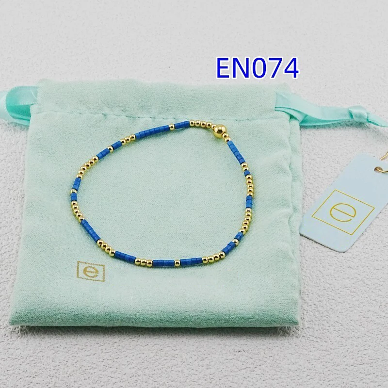 VKVVA Fashion Jewelry Blue Glass Tube Beaded Bracelet for Women Birthday Gifts, Unique Gift