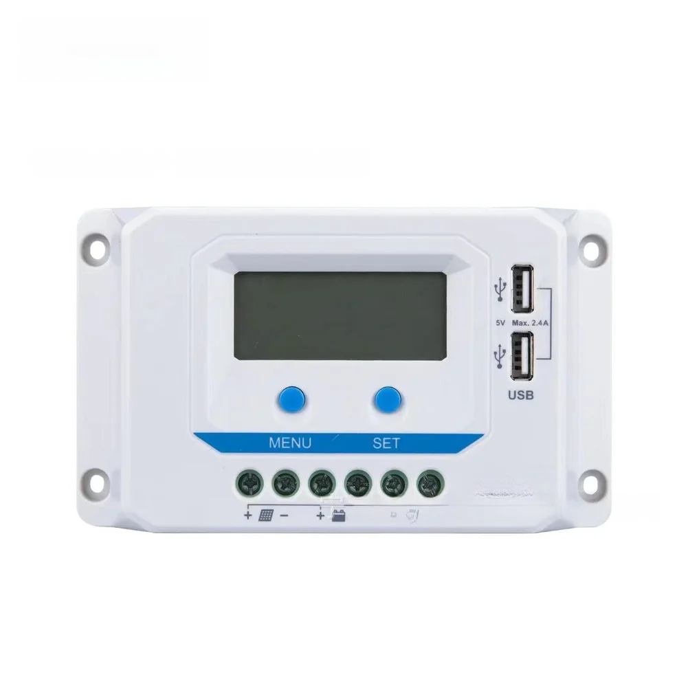 

12/24V Solar Charge Controller with LCD Screen Dual USB Ports FOR RVs FOR Camping FOR Solar Yachts FOR Streetlights