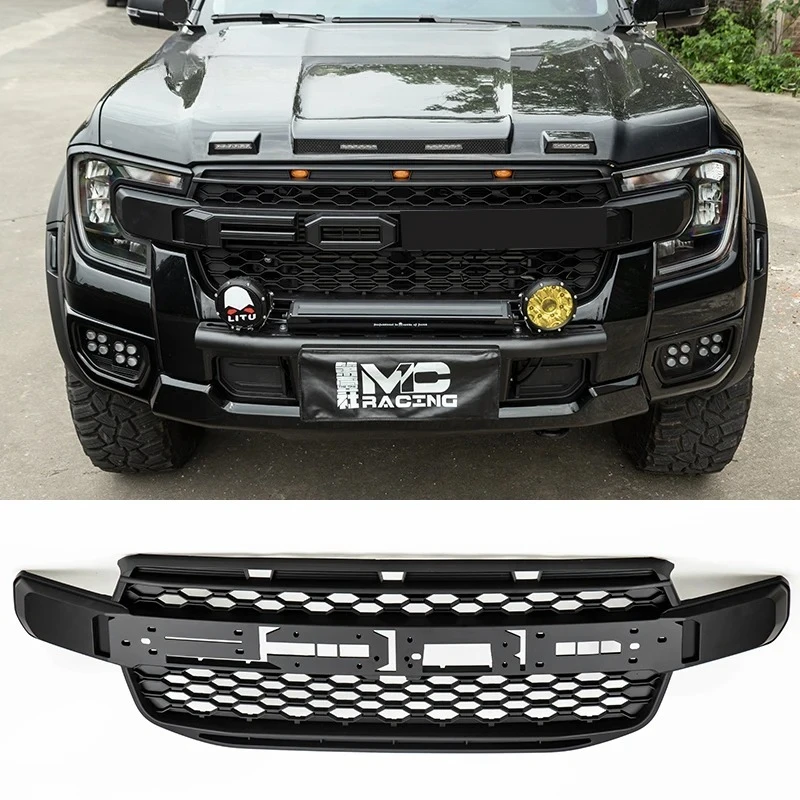 Letter Front Grille fits for Ford Ranger T9 Everest titanium 22-2024 Wildtrack Sport Xlt Xls Xl Raptor With lights Style Grille