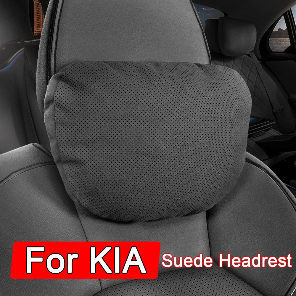 Suede Car Headrest Seat Support Waist Pillow Breathable Car Neck Pillow For Kia KX5 KX7 Rio 3 Sportage Ql Ceed Sorento Cerato K3