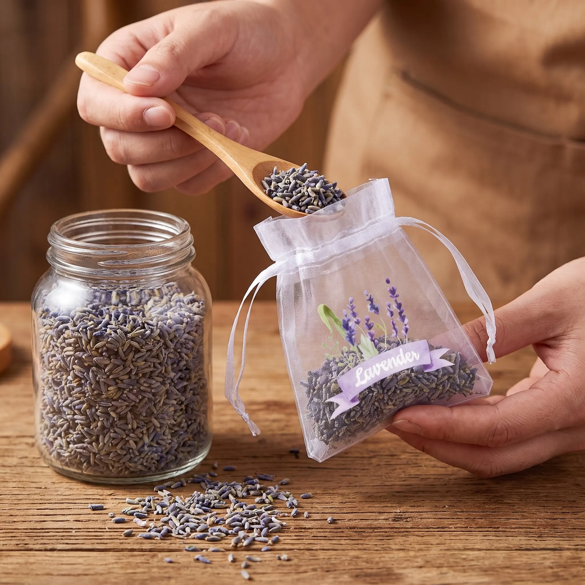 30Pcs Drawstring Sachet Bags Linen Organza Gauze Mesh Breathable Empty Lavender Spice Herb Storage Bags 3.5x2.7 Inch Reusable