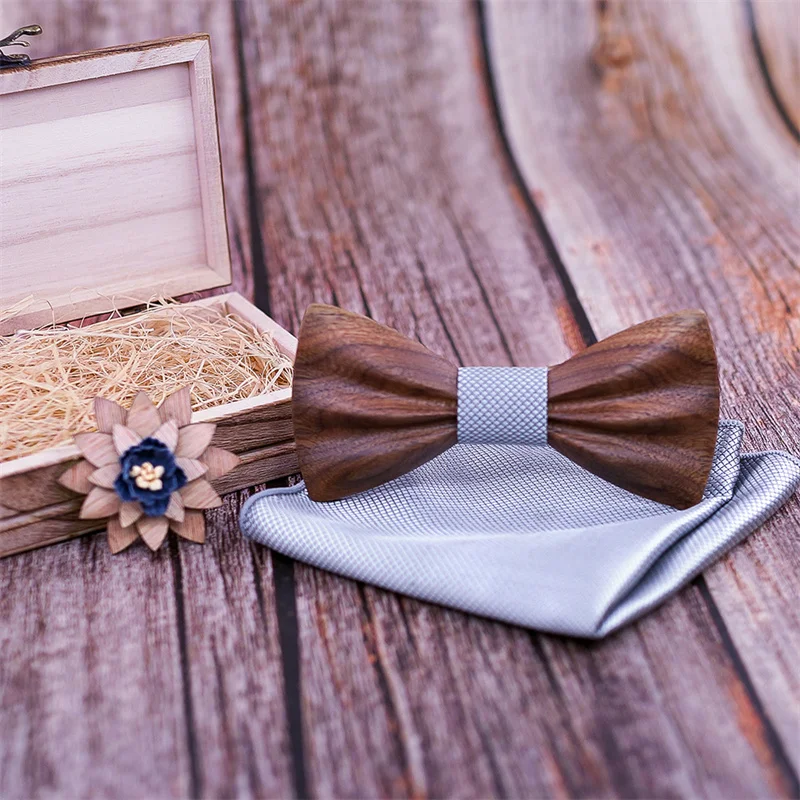 Classic Kids Wooden Bow tie Boy Girl Childre Fashion Zebra Wood Color BowTie Gravata