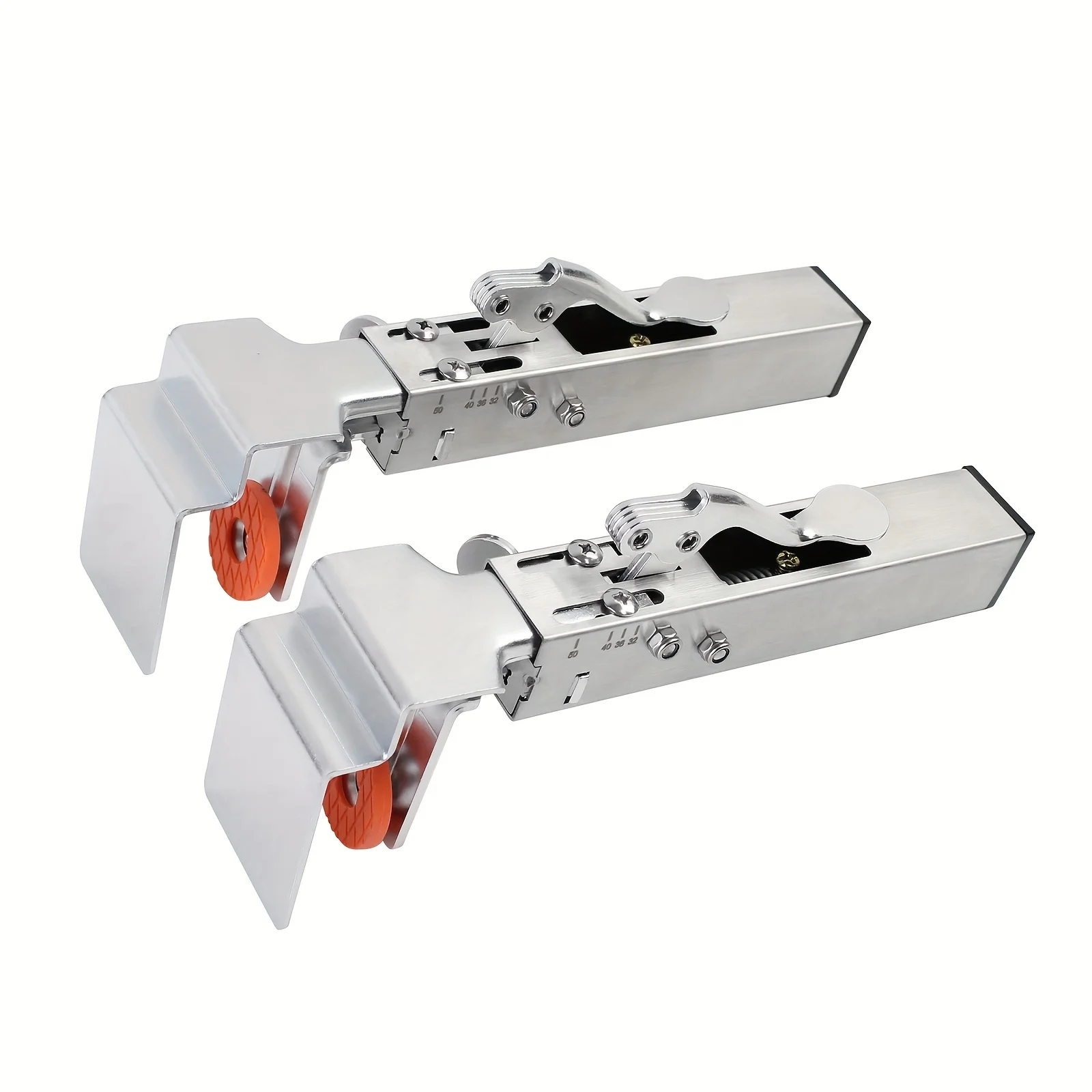 2pcs Adjustable Telescopic Fast Press Drawer Clamp, Metal Woodworking Installation Auxiliary Clamp Holders W/ Orange Rubber Grip