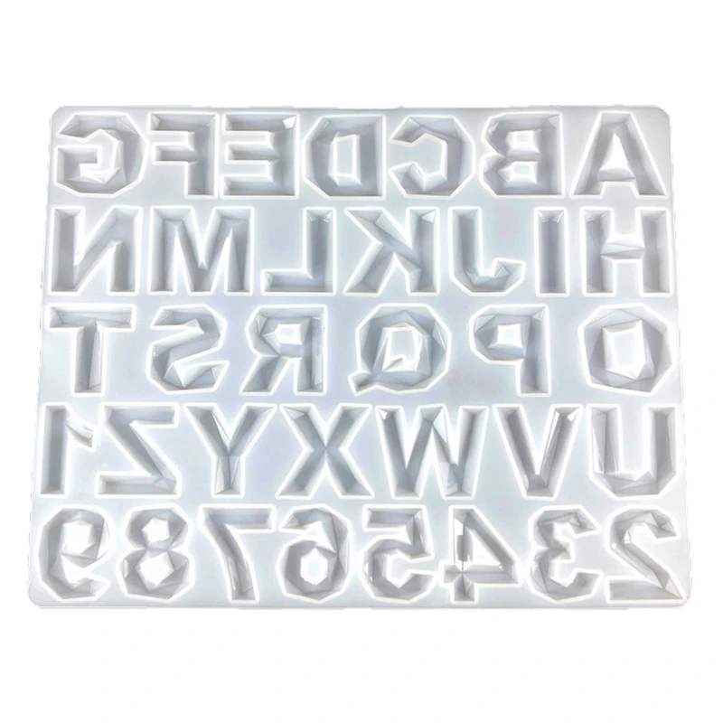 English Silicone Mold Number Semi-Stereoscopic Mold for Home Decoration Dropship
