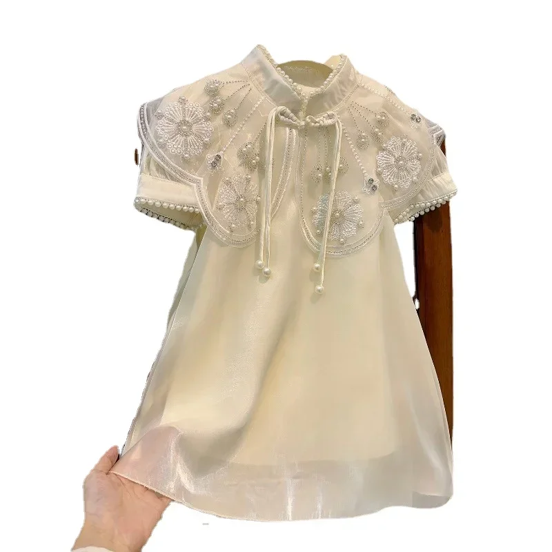 สาวแต่งตัวฤดูร้อนเด็กกี่เพ้าเจ้าหญิงชุดใหม่T Ulleไหล่ชุดRopa De Niñaสาวเสื้อผ้าใหม่