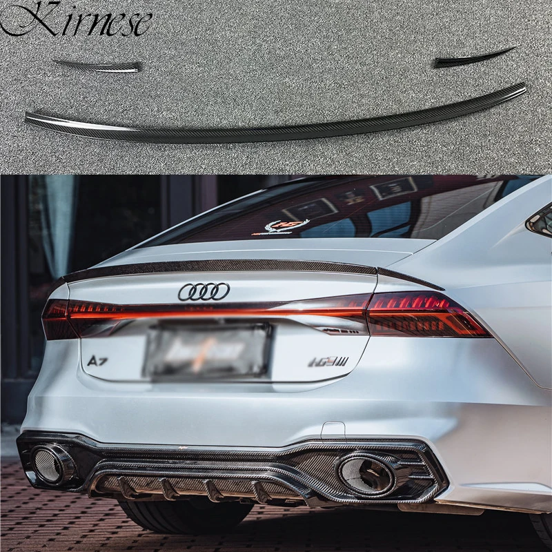 

A7 Carbon Fiber Rear Trunk Spoiler Wing Lip for Audi A7 S7 RS7 C8 2019 2020 2021 2022 Car-Styling