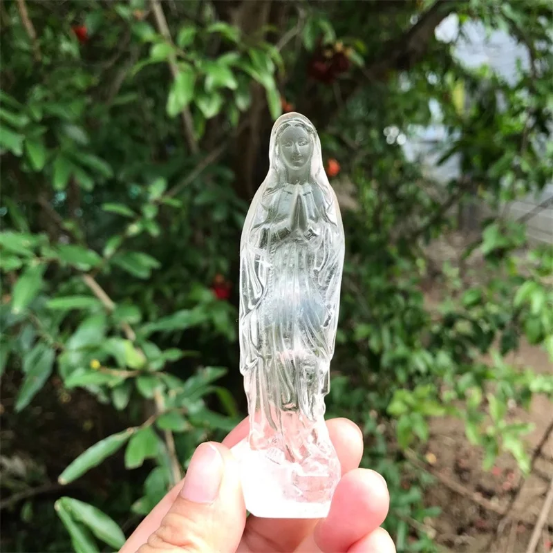 9.5cm Natural And Mineral Stones Crystal Clear Quartz Madonna Witchcraft Home Decoration Accessories Room Decor