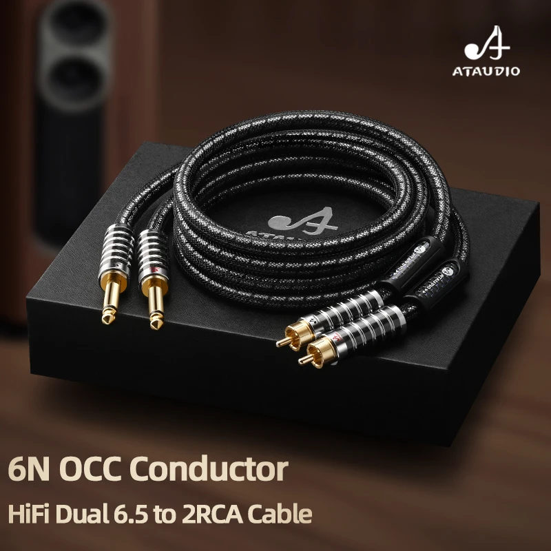 

Кабель ATAUDIO HiFi 6,35 мм к RCA OCC и посеребренный двойной разъем 1/4 TS «папа» на двойной разъем RCA для усилителя динамика