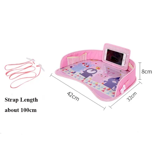 Imagen 2 del producto Bandeja de viaje para niños, bandeja de viaje para asiento de coche para niños pequeños, escritorio de viaje para niños, bandeja de mesa para asiento de coche para actividades de viaje por carretera para niños