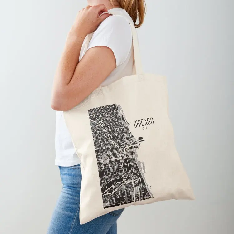 Chicago Map Tote Bag bags luxury women shopping trolley bag tote bag women