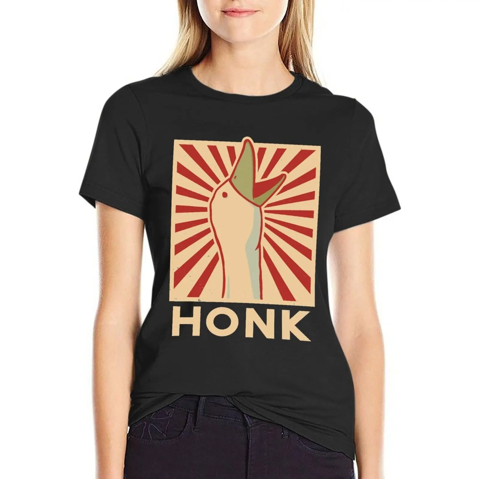 HONK Essential T-Shirt blacks oversized Female clothing kawaii clothes western t-shirt dress for Women