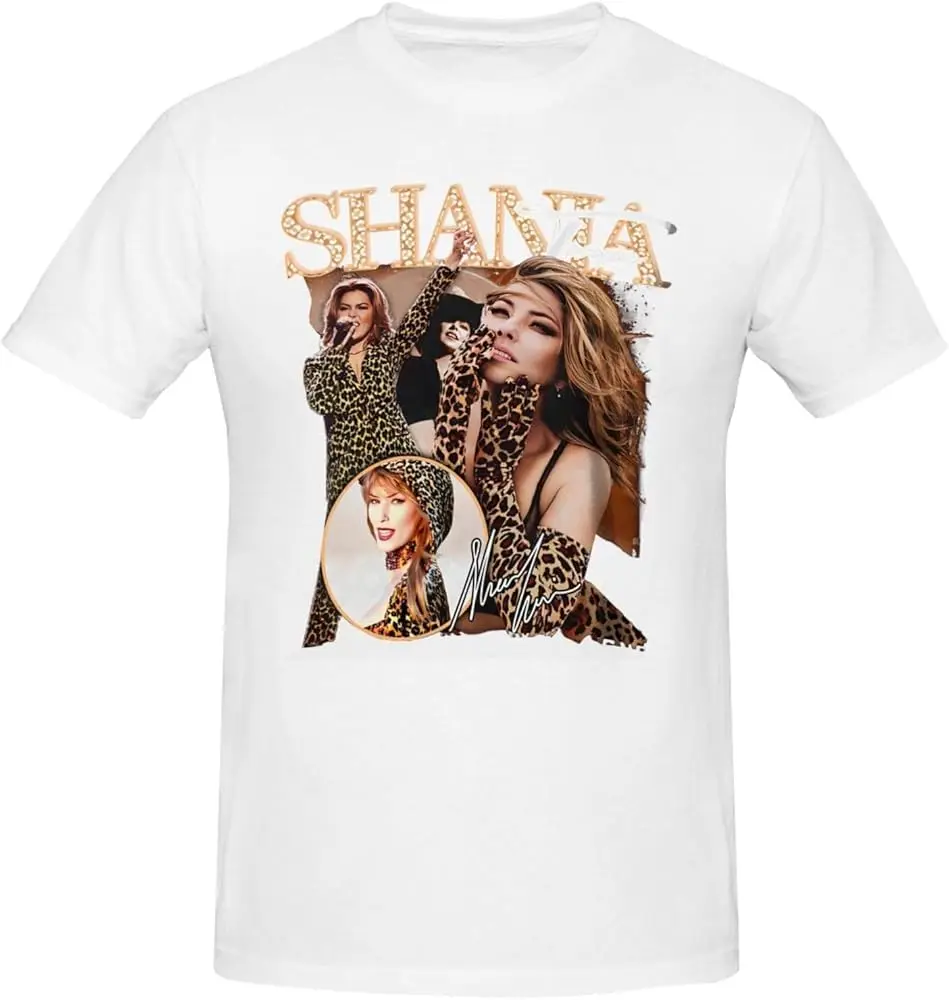 Shania Music Twain T-Shirt Short Crew Neck Sleeve Soft Basic Classic Fashion Casual Printing Black