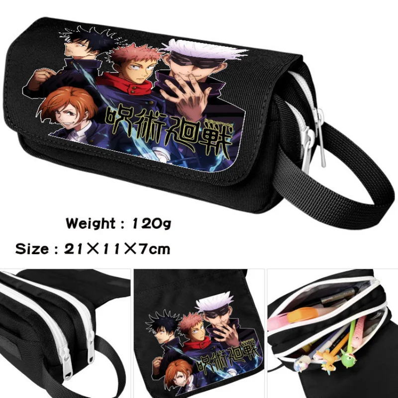 

Anime Jujutsu Kaisen Yuji Itadori Satoru Gojo Canvas Pencil Case Student Pen Bag Cartoon Makeup Bag Zip Stationery Bag Kids Gift