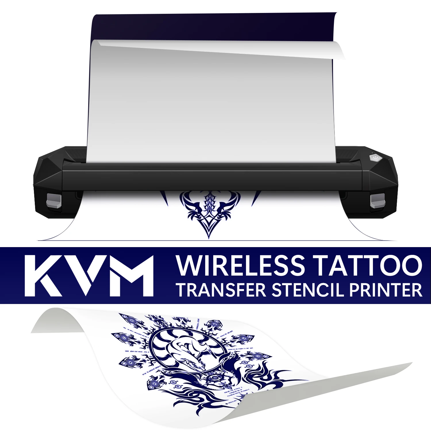 

Беспроводной термопринтер для татуировок KVM, термобумага или переводная бумага, быстрый трафаретный принтер для татуировщика