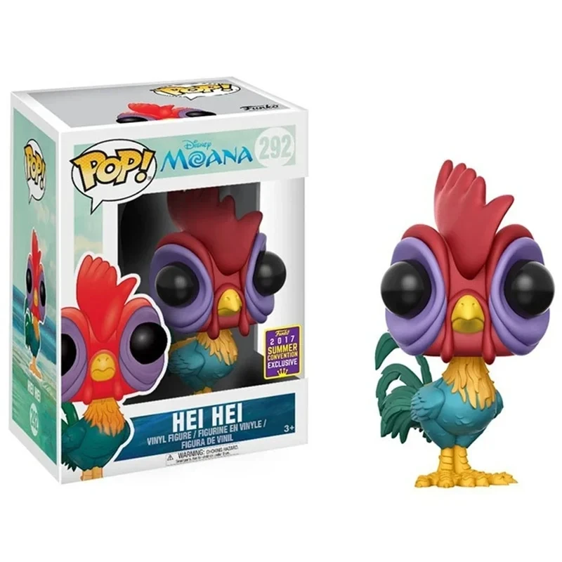 Moana Funko Pop Hei Hei Model Cartoon Figure Rooster Collectibles Toys Children Room Decorations Dolls New Year Gifts