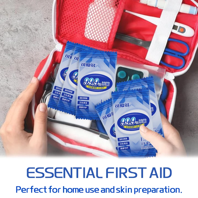 アルコール消毒ワイプ 100 枚、70% イソプロピル抗菌消毒ワイプ、手と表面用、細菌を 99.9% 消滅、エクストラ T