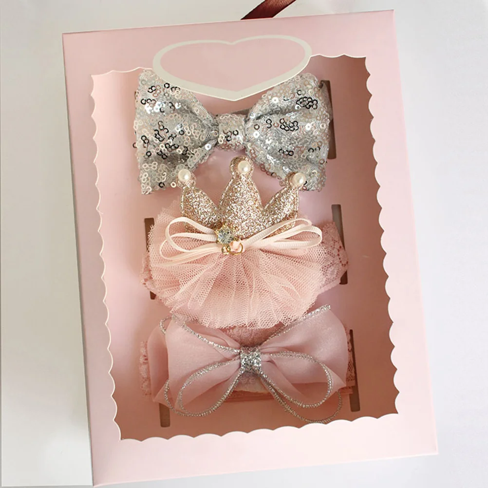 

3Pcs Baby Hair Bands Bowknot Crown Infant Headwraps Soft Comfortable Hair Accessories Set Headwraps Headbands for Baby