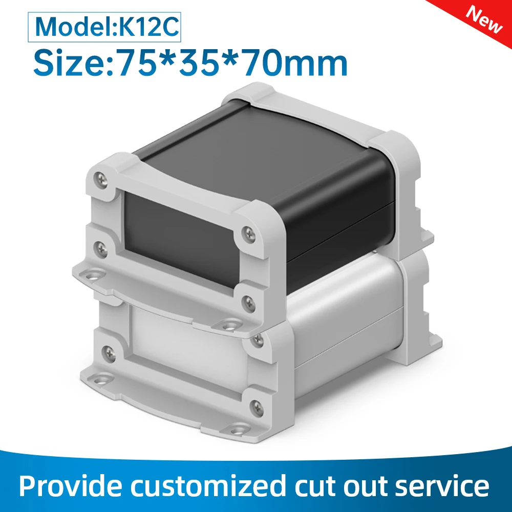 

Outdoor Fiber Optic Equipment Enclosure Collision Avoidance Instrument Housing PCB Board Aluminum Project Box K12C 75*35mm