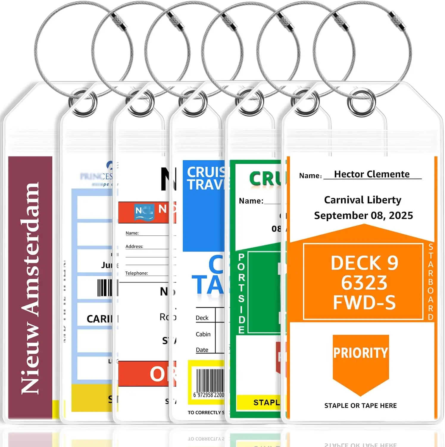 Держатель багажной бирки для круизного багажа в упаковке для карнавала, NCL, принцессы, предметы первой необходимости круизного корабля MSC в 2025-2026, прозрачный пластик