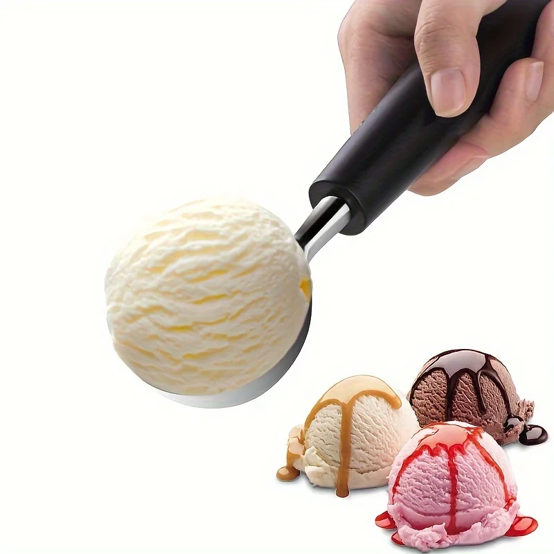 

1pc, Ice Cream Scoop, Melon Spoon, Metal Spoon For Baking, Ice Cream Digger Spoon, Modern Dough Scoop, Reusable Melon Spoon, Was